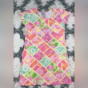 Lilly Pulitzer Women’s Pink Floral Casual Preppy Stretch Shirt Dress Size M